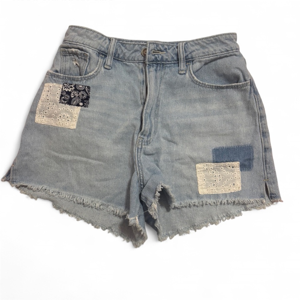 Hollister Blue Patchwork Jean Shorts